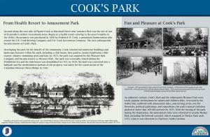 Infographic explaining the history of Cook's Park in Indiana.