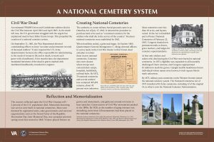 Infographic about the history of the National Cemetery System for veterans.