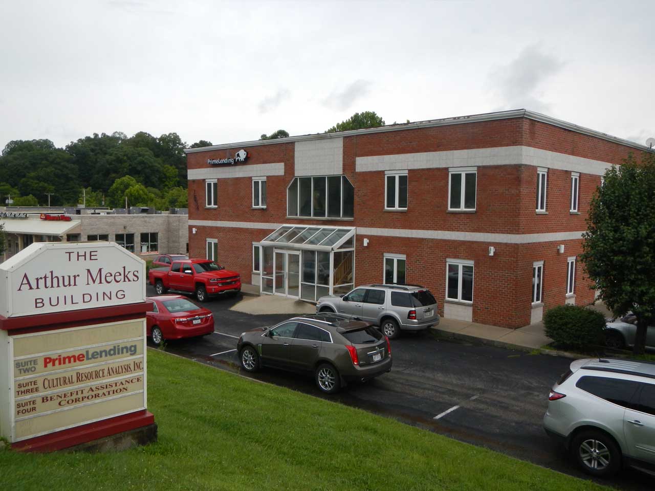 Location of West Virginia office, within a two-story brick building.