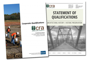 Mock-up of CRA Corporate Qualifications and Statement of Qualifications pamphlets.